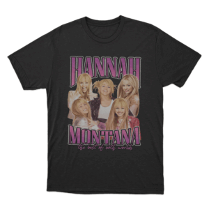 Hannah Montana Both Worlds Unisex T Shirt Black